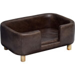 Canapé chien lit pour chien chat avec rebord coussin moelleux pieds bois massif dim. 74 x 48, 5 x 31 ... Canapé chien lit pour chien chat avec rebord coussin moelleux pieds bois massif dim. 74 x 48, 5 x 31 ...