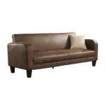 Vente - unique - canap club 3 places convertible inicio en microfibre aspect cuir vieilli