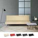 Canap� convertible 2 places clic - clac en similicuir inclinable design moderne elly - beige