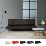 Canap� convertible 2 places clic - clac en similicuir inclinable design moderne elly - marron