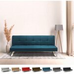 Canap� convertible 2 places clic clac en tissu design moderne gemma - bleu