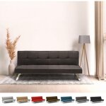 Canap� convertible 2 places clic clac en tissu design moderne gemma - gris fonc�