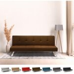Canap convertible 2 places clic clac en tissu design moderne gemma - marron