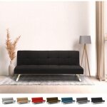 Canap� convertible 2 places clic clac en tissu design moderne gemma - noir