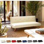 Canap� convertible 2 places clic clac en tissu pour le salon et le s�jour larimar - blanc