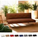 Canap convertible 2 places clic clac en tissu pour le salon et le sjour larimar - marron