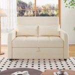 Canap� convertible 2 places avec dossier r�glable 3 positions et 2 coussins, gain de place, en tissu ...