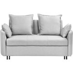 Beliani - canap convertible 2 places tapiss en tissu gris clair de qualit avec fonction lit pratique ...