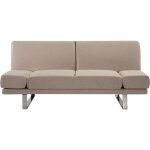 Beliani - canapé convertible 2 places en tissu beige accoudoirs ajustables traditionnel york Beliani - canapé convertible 2 places en tissu beige accoudoirs ajustables traditionnel york