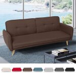 Canap� convertible 3 places clic clac design nordique en tissu merida - marron
