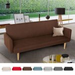 Canap� convertible 3 places clic clac inclinable en tissu design nordique perla - marron