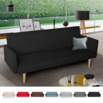 Canap convertible 3 places clic clac inclinable en tissu design nordique perla - noir