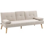 Homcom - canap� convertible 3 places design scandinave inclinaison dossier r�glable 3 niveaux dossier ...