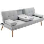 Homcom - canap� convertible 3 places design scandinave inclinaison dossier r�glable 3 niveaux dossier ...