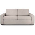 Canapé convertible 3 places louna luxe en tissu beige ouverture Canapé convertible 3 places louna luxe en tissu beige ouverture