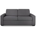 Deco in paris - canap convertible 3 places louna luxe en tissu gris fonc