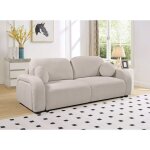 Canap� convertible 3 places en tissu textur� beige mayora