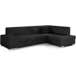 Canap� convertible angle droit simili cuir noir polky 272cm