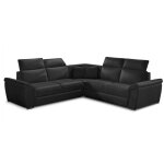 Canapé convertible angle réversible simili cuir noir derek Canapé convertible angle réversible simili cuir noir derek