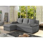 Canap convertible angle rversible tissu gris chin gary 206cm