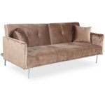 Cotecosy - canapé convertible clic - clac 3 places carla velours taupe Cotecosy - canapé convertible clic - clac 3 places carla velours taupe
