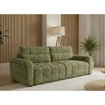 Canap� convertible avec coffre 3 places en velours chin� vert