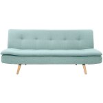 Miliboo - canap convertible scandinave 3 places en tissu vert lagon et bois clair senso