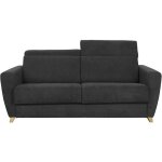 Miliboo - canap convertible avec ttires ajustables 3 places en tissu effet velours gris anthracite ...