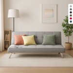 Canap� convertible en tissu clic - clac avec port usb et pieds en m�tal astralis - gris clair