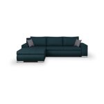 Les tendances - canape dangle convertible reversible + coffre de rangement - tissu bleu - l 289 x p 94 ...