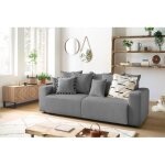 Bobochic - canap droit convertible coffre envy velours ctel gris fonc