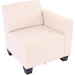 Canap - lment lyon, modulaire, simili - cuir, lment latral droit, crme