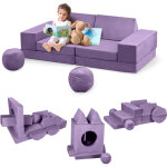 Canap� pour enfants 12 pcs avec balles et tunnel, canap� de jeu modulaire en mousse douce pour jeux, ...