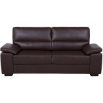 Beliani - canap� fix 3 places en cuir pu marron haut de gamme pour salon au style moderne