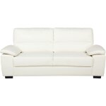 Beliani - canapé fixe 3 places en cuir pu blanc beige pour salon au style moderne Beliani - canapé fixe 3 places en cuir pu blanc beige pour salon au style moderne