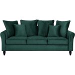 Beliani - canap� fixe 3 places en velours vert au design glamour tendance