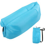 Canap� gonflable portable pour camping - transat a�rien l�ger avec sac de rangement, bleu ciel