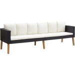 Vidaxl - canapé de jardin à 3 places avec coussins résine tressée noir Vidaxl - canapé de jardin à 3 places avec coussins résine tressée noir