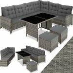 Tectake - canap� de jardin barletta modulable - gris / beige