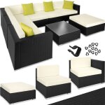 Tectake - canapé de jardin marbella modulable 7 places, variante 2 - noir Tectake - canapé de jardin marbella modulable 7 places, variante 2 - noir