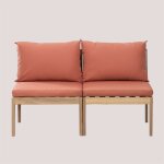 Sklum - canapé de jardin modulable 2 pièces en bois d'acacia filips terracota Sklum - canapé de jardin modulable 2 pièces en bois d'acacia filips terracota