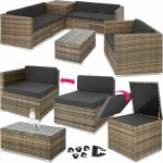 Tectake - canapé de jardin pisa 5 places avec coffre de rangement, variante 2 - marron naturel Tectake - canapé de jardin pisa 5 places avec coffre de rangement, variante 2 - marron naturel