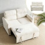 Canap� lit 2 places moderne avec fonction extensible ? sofa convertible � dossier r�glable, inclut grands ...
