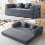 Canap� - lit 200cm de large, garnissage en mousse haute densit�, convertible en canap� - lit 3 places ...