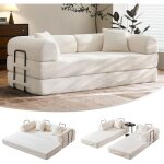 Canape - lit 5 en 1 convertible 2 place - fauteuil canap� - lit pliant modulaire en velours c�tel� avec ...