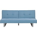 Beliani - canapé - lit clic - clac revêtement en tissu bleu pour 3 personnes et salon scandinave moderne ... Beliani - canapé - lit clic - clac revêtement en tissu bleu pour 3 personnes et salon scandinave moderne ...
