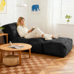 Canap� - lit incurv� et un fauteuil inclinable modulaire sur pied r�pondent � diff�rents besoins de d�tente. ...
