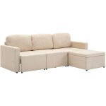 Canap - lit modulaire 3 places crme tissu vidaxl