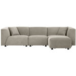 Concept - usine - canap� modulable 3 places + 1 pouf - 267cm - velours c�tel� - monroe