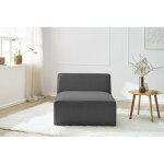 Bobochic - chauffeuse 1 place pour canapé modulable megeve tissu chiné gris foncé Bobochic - chauffeuse 1 place pour canapé modulable megeve tissu chiné gris foncé